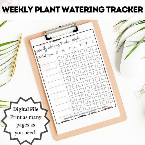 plant watering tracker printables